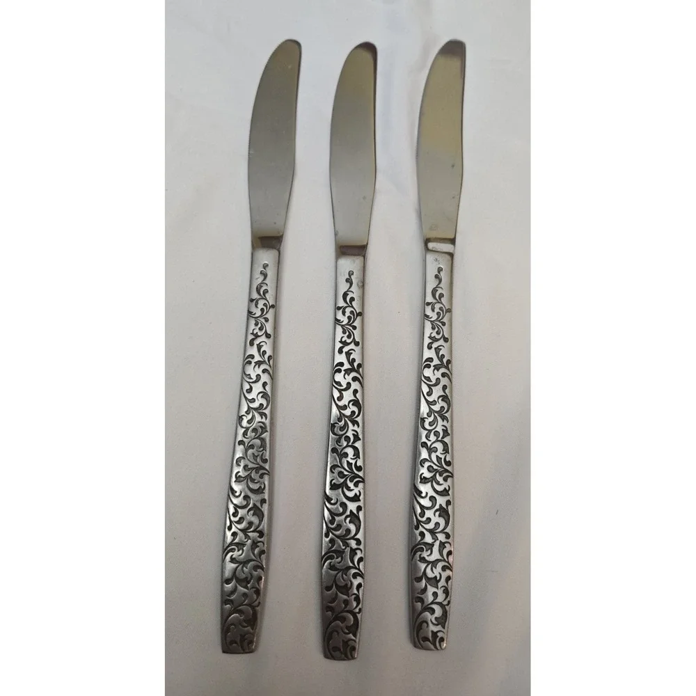Unknown Manufacturer CORSICAN Stainless 3 Dinner Knives‎ Japan Flatware B117G
